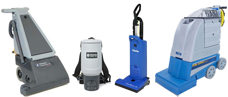 Carpet cleaning equipment on a white background